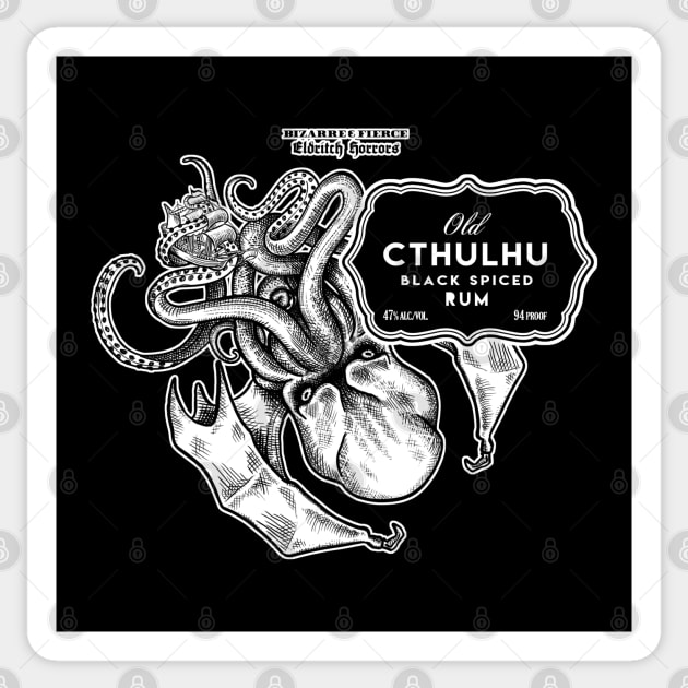 Old Cthulhu Rum - Black Sticker by Dicky